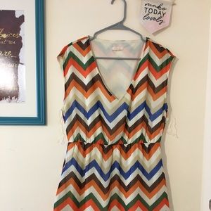 Multicolor chevron dress with POCKETS